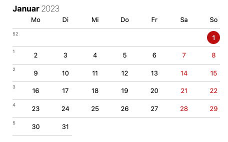 January 2023 calendar grid.