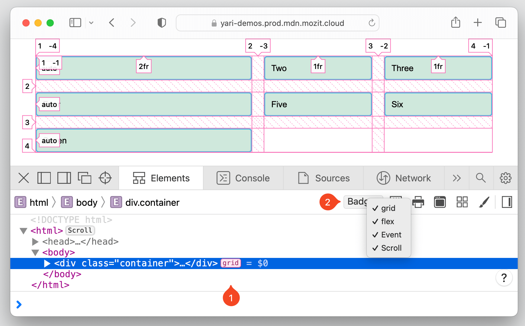 A grid overlay visualized on top of a three-by-three grid.